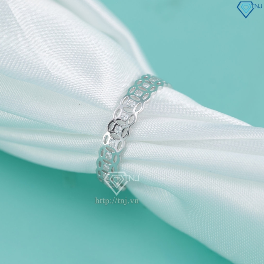 Nhẫn bạc nữ kim tiền xi kim đính đá NNXK0374