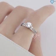 Nhẫn bạc nữ kim tiền xi kim đính đá giá rẻ NNXK0421
