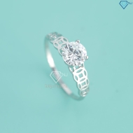Nhẫn bạc nữ kim tiền xi kim đính đá giá rẻ NNXK0421