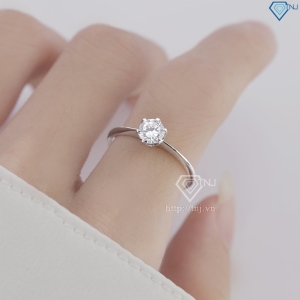 Nhẫn bạc nữ đơn giản xi kim đính đá NNXK0437