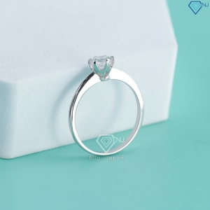 Nhẫn bạc nữ đơn giản xi kim đính đá NNXK0437