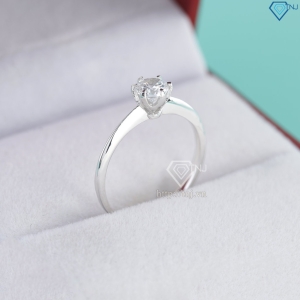 Nhẫn bạc nữ đơn giản xi kim đính đá NNXK0437
