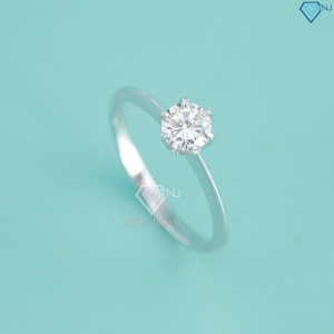 Nhẫn bạc nữ đơn giản xi kim đính đá NNXK0437