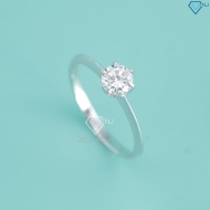Nhẫn bạc nữ đơn giản xi kim đính đá NNXK0437