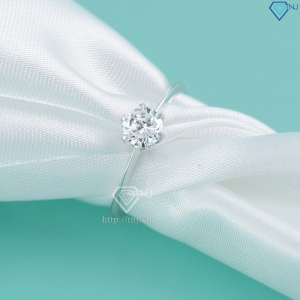 Nhẫn bạc nữ đơn giản xi kim đính đá NNXK0437