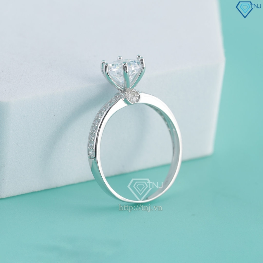 Nhẫn bạc nữ 925 đẹp xi kim đính đá NNXK0446