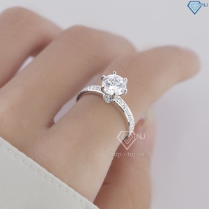 Nhẫn bạc nữ 925 đẹp xi kim đính đá NNXK0446