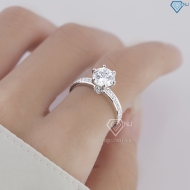 Nhẫn bạc nữ 925 đẹp xi kim đính đá NNXK0446