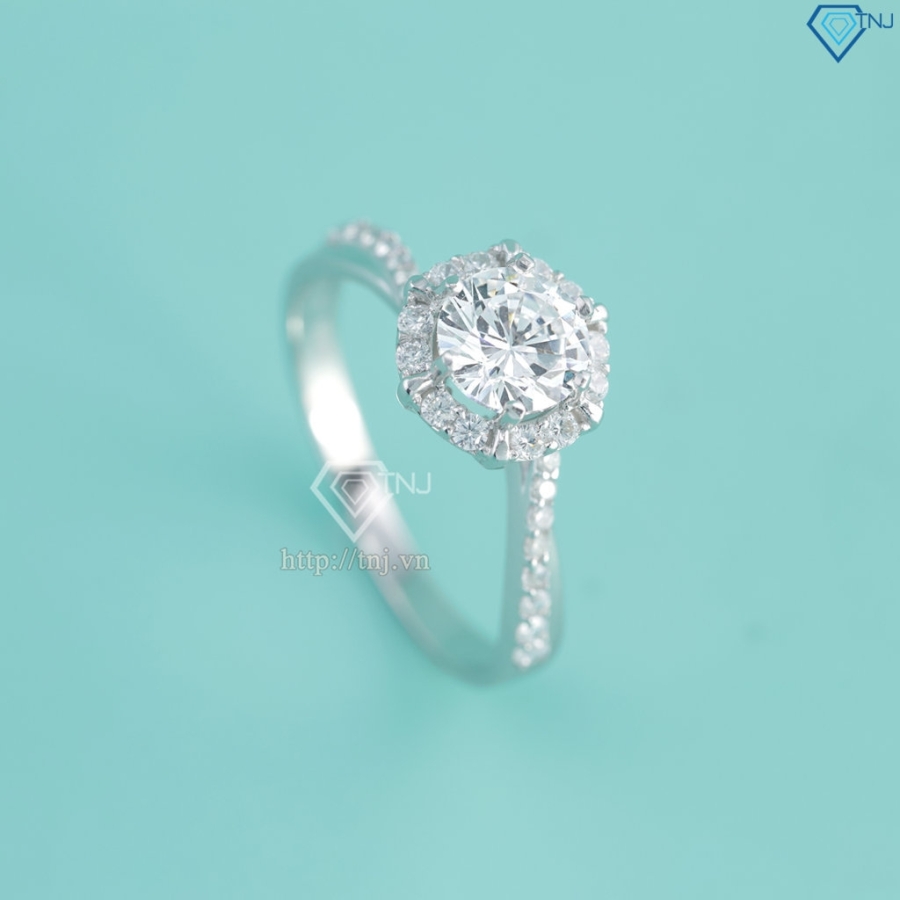 Nhẫn bạc nữ Hà Nội đẹp xi kim đính đá NNXK0456