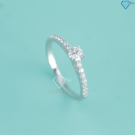 Nhẫn bạc nữ bản nhỏ xi kim đính đá NNXK0464