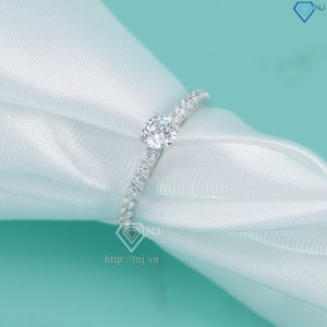 Nhẫn bạc nữ bản nhỏ xi kim đính đá NNXK0464