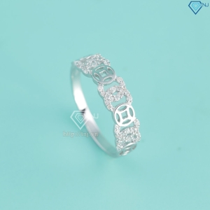 Nhẫn bạc nữ kim tiền xi kim đính đá NNXK0465