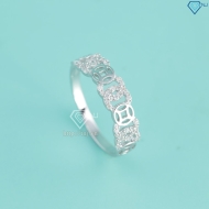 Nhẫn bạc nữ kim tiền xi kim đính đá NNXK0465