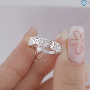 Nhẫn bạc nữ kim tiền xi kim đính đá NNXK0465