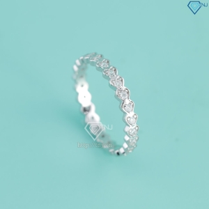 Nhẫn bạc nữ hình trái tim xi kim đính đá NNXK0519
