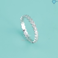 Nhẫn bạc nữ hình trái tim xi kim đính đá NNXK0519