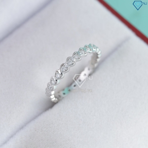 Nhẫn bạc nữ hình trái tim xi kim đính đá NNXK0519