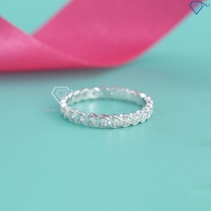 Nhẫn bạc nữ hình trái tim xi kim đính đá NNXK0519