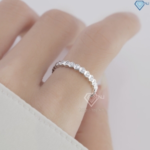 Nhẫn bạc nữ hình trái tim xi kim đính đá NNXK0519