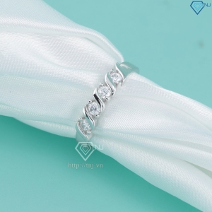 Nhẫn bạc nữ đơn giản xi kim đính đá NNXK0520