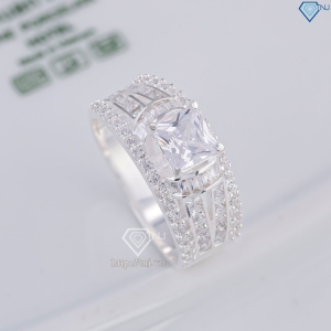 Nhẫn nam bạc 925 đính đá chữ nhật NNA0856