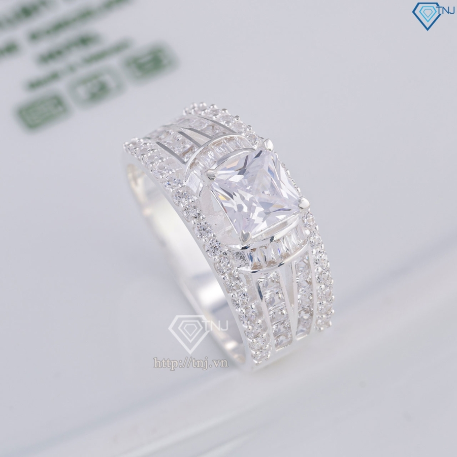 Nhẫn nam bạc 925 đính đá chữ nhật NNA0856