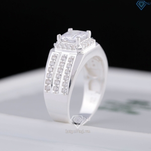 Nhẫn nam bạc 925 đính đá vuông đẹp NNA0857