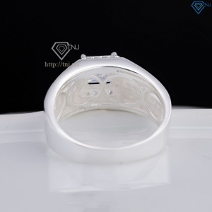Nhẫn nam bạc 925 đính đá vuông đẹp NNA0857