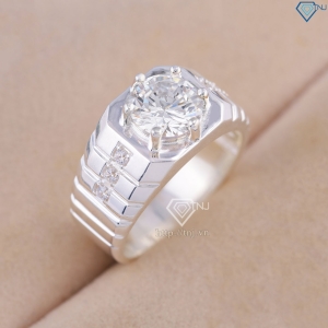 Nhẫn nam bạc 925 đơn giản đính đá NNA0858