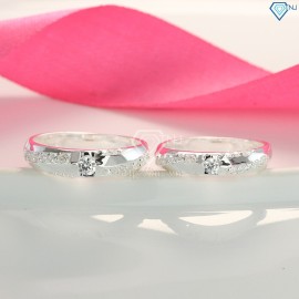Nhẫn đôi bạc nhẫn cặp bạc đẹp đính đá tinh tế ND0080 - Trang sức TNJ