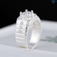 Nhẫn nam bạc 925 đơn giản đính đá NNA0858