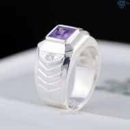 Nhẫn nam bạc 925 đính đá chìm màu tím NNA0859