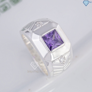 Nhẫn nam bạc 925 đính đá chìm màu tím NNA0859