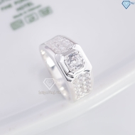 Nhẫn nam bạc 925 bản nhỏ đính đá NNA0861