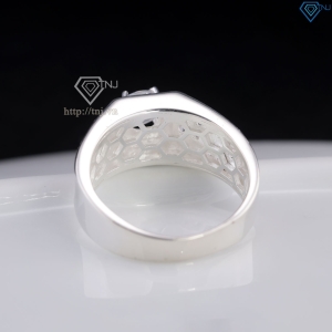 Nhẫn nam bạc 925 bản nhỏ đính đá NNA0861