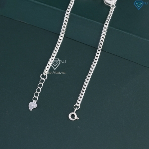 Lắc tay nữ mặt tròn đính đá xanh dương đẹp LTN0436