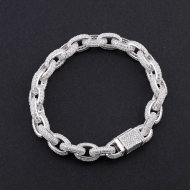 Lắc tay nam mắt xích cao cấp đính full đá đẹp LTA0207 Lắc tay nam mắt xích cao cấp đính full đá đẹp LTA0207