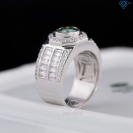 Nhẫn nam Moissanite đơn giản đính đá xanh 6.0mm NNAM0229