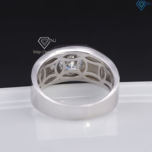 Nhẫn bạc nam kim tiền đính kim cương Moissanite 8.0mm NNAM0240