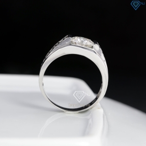 Nhẫn bạc nam kim tiền đính kim cương Moissanite 8.0mm NNAM0240