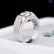 Nhẫn bạc nam kim tiền đính kim cương Moissanite 8.0mm NNAM0240