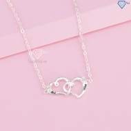 Lắc tay bạc nữ hình trái tim khắc tên LTN0236