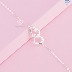 Lắc tay bạc nữ hình trái tim khắc tên LTN0236