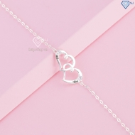 Lắc tay bạc nữ hình trái tim khắc tên LTN0236