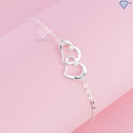 Lắc tay bạc nữ hình trái tim khắc tên LTN0236