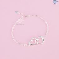 Lắc tay bạc nữ hình trái tim khắc tên LTN0236