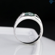 Nhẫn nam kim tiền đính kim cương Moissanite xanh 8.0mm NNAM0240
