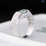 Nhẫn nam kim tiền đính kim cương Moissanite xanh 8.0mm NNAM0240