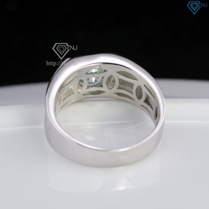 Nhẫn nam kim tiền đính kim cương Moissanite xanh 8.0mm NNAM0240