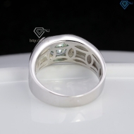 Nhẫn nam kim tiền đính kim cương Moissanite xanh 8.0mm NNAM0240
